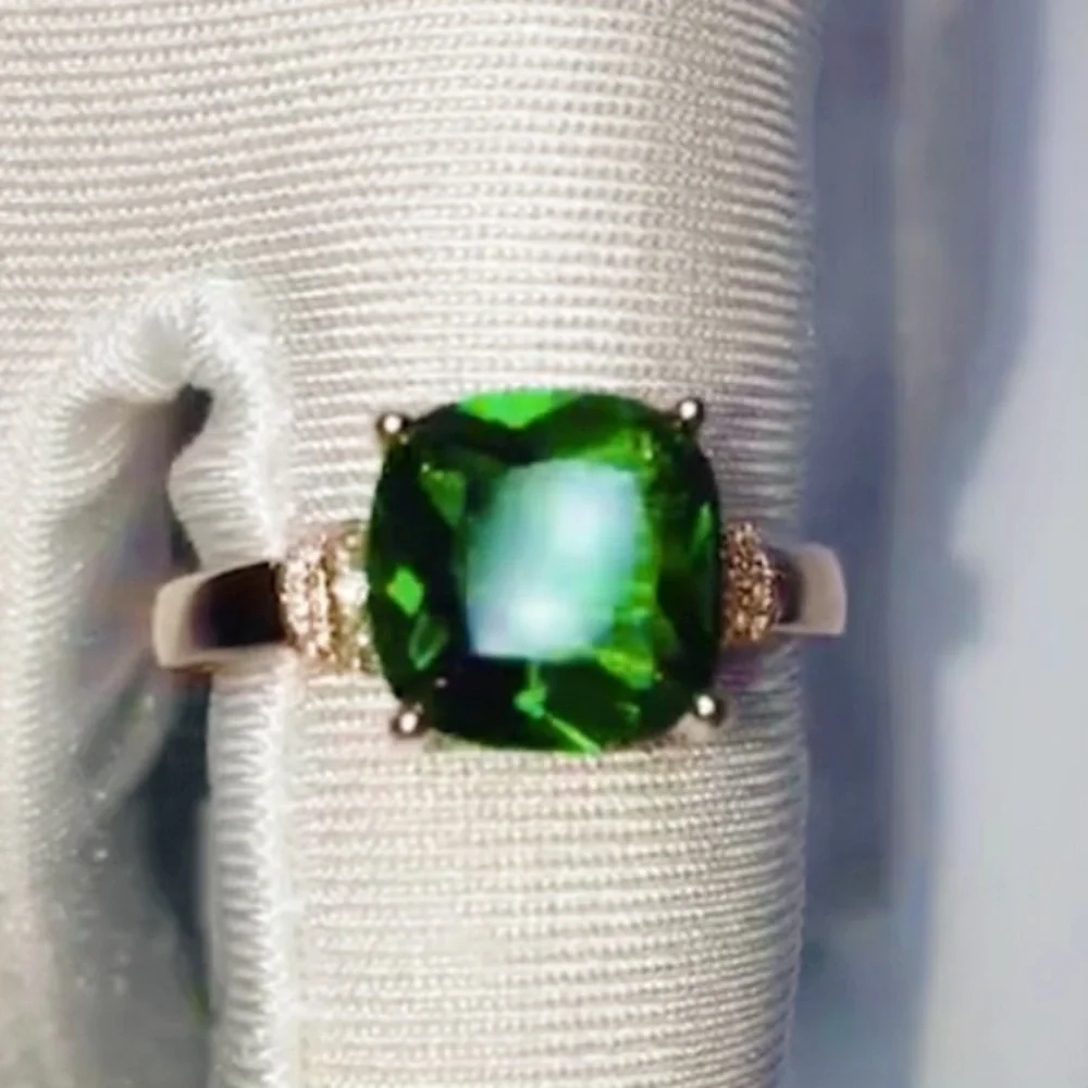 🆕18k RG/925 Silver Lab Created Emerald Ring - Picture 5 of 8